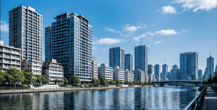 不動産売買仲介をイメージしたマンションの外観